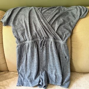 32 Degrees Gray Wrap-Front One-Piece Lounge Cozy Romper